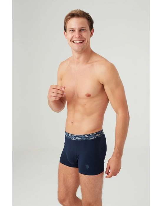 Erkek Gri Melanj - Lacivert 2 Li Boxer 80357