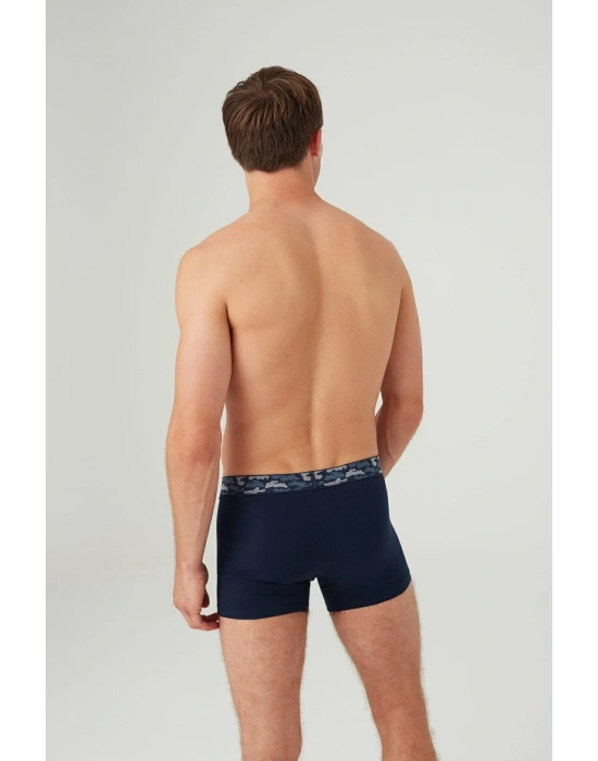 Erkek Gri Melanj - Lacivert 2 Li Boxer 80357