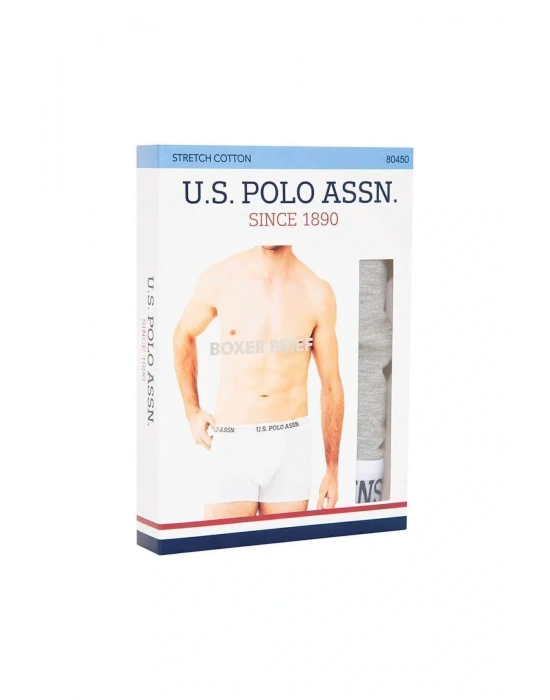 Erkek Gri Melanj Pamuklu Tekli Boxer 80450