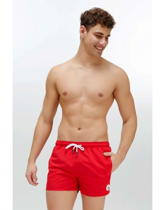 Erkek Kırmızı Orta Boy Deniz Şortu 22006
