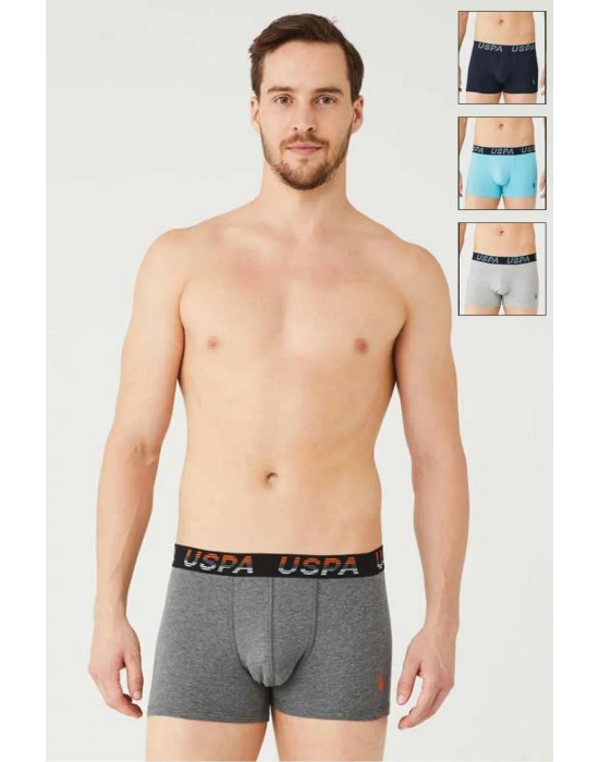 Erkek Lacivert - Mınt - Gri Melanj 3 Lü Boxer