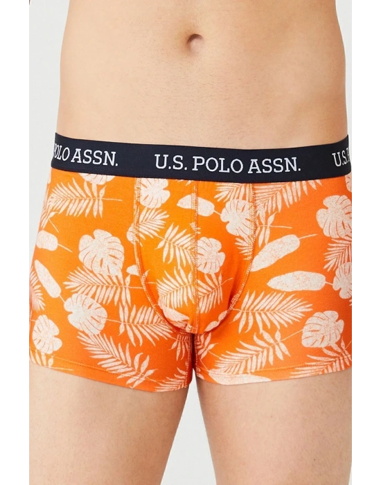 Erkek Turuncu Baskılı - Lacivert - Turuncu 3lü Boxer