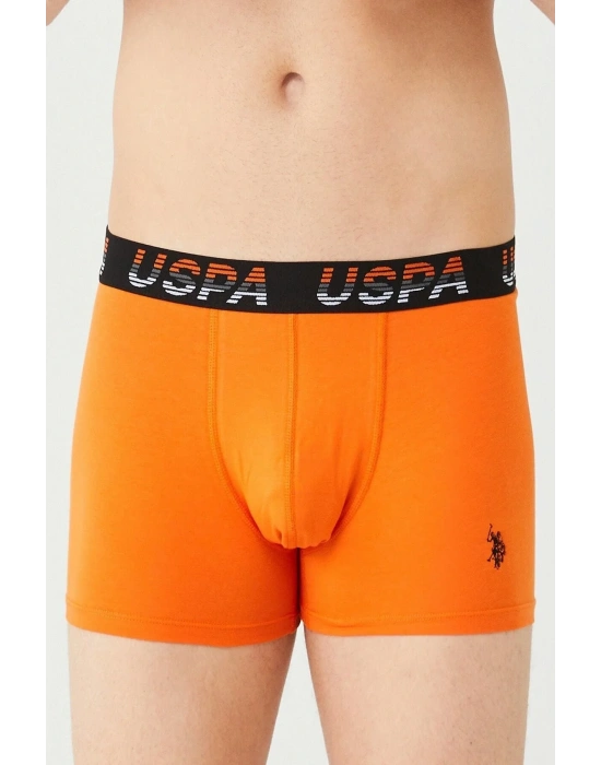 Erkek Turuncu - Siyah - Gri Melanj 3 Lü Boxer