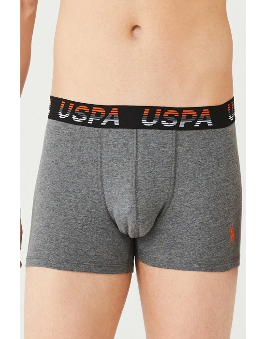 Erkek Turuncu - Siyah - Gri Melanj 3 Lü Boxer
