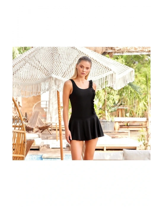 Fırfır Detaylı Etekli Mayo