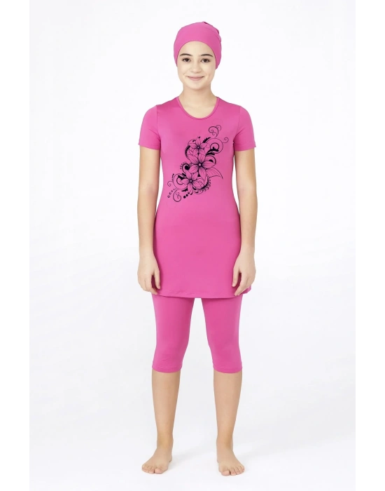 Genç Baskılı Yarı Tesettür Mayo