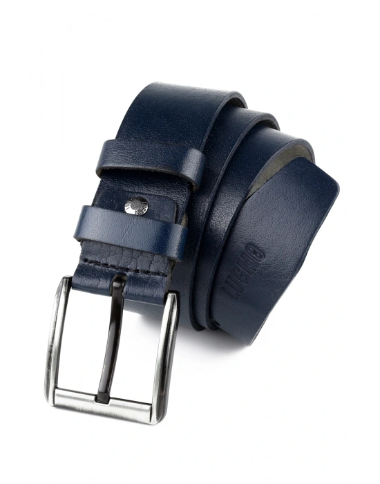 Gerçek Deri Erkek Kemer Lacivert 4,5 cm