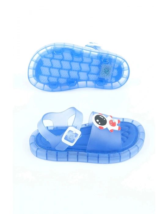 Gezer Çoçuk Yazlık Işıklı Sandalet Astronot Figürlü Saks Mavi