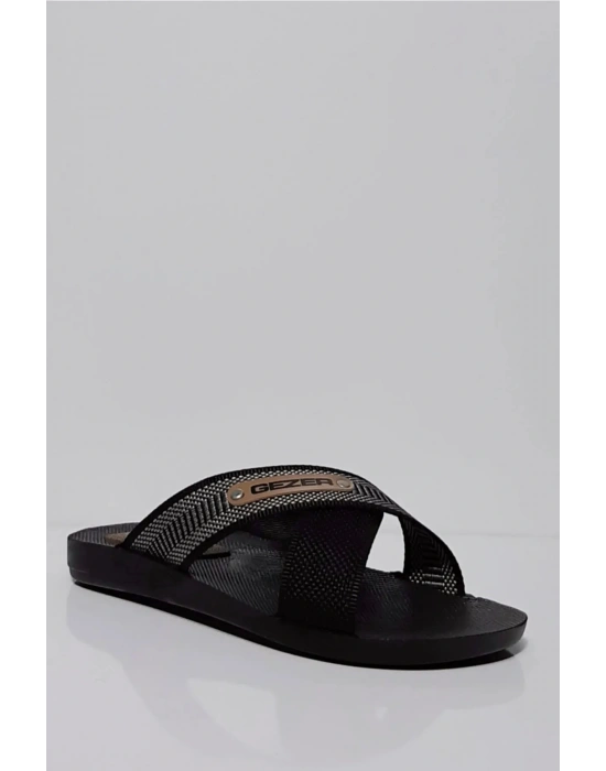 Gezer Erkek Halatlı Siyah Terlik Sokak Yazlık Siyah