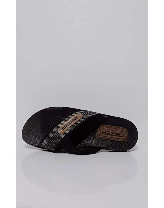 Gezer Erkek Halatlı Siyah Terlik Sokak Yazlık Siyah