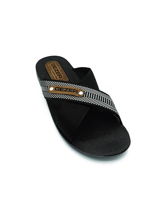 Gezer Erkek Halatlı Siyah Terlik Sokak Yazlık Siyah
