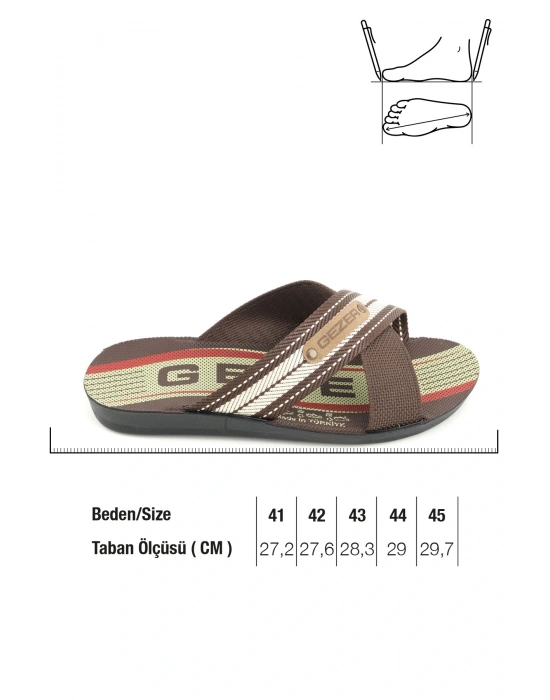 Gezer Erkek Halatlı Terlik Yazlık Star Pu Ev Bahçe Günlük Kahverengi