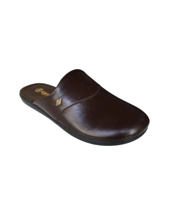 Gezer Erkek Halı Terlik, Kışlık Misafir Ev Terliği, Erkek Çeyiz Bohça Damat Terliği Kahve