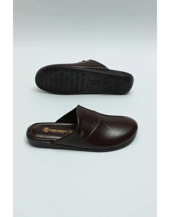 Gezer Erkek Halı Terlik, Kışlık Misafir Ev Terliği, Erkek Çeyiz Bohça Damat Terliği Kahve