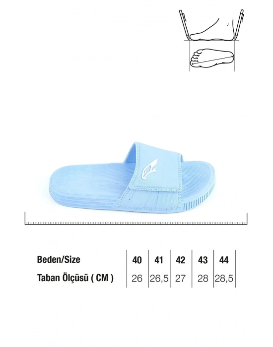 Gezer Erkek Kaymaz Terlik Balkon Plaj Havuz Islak Zemin Terliği Kartal Mavi