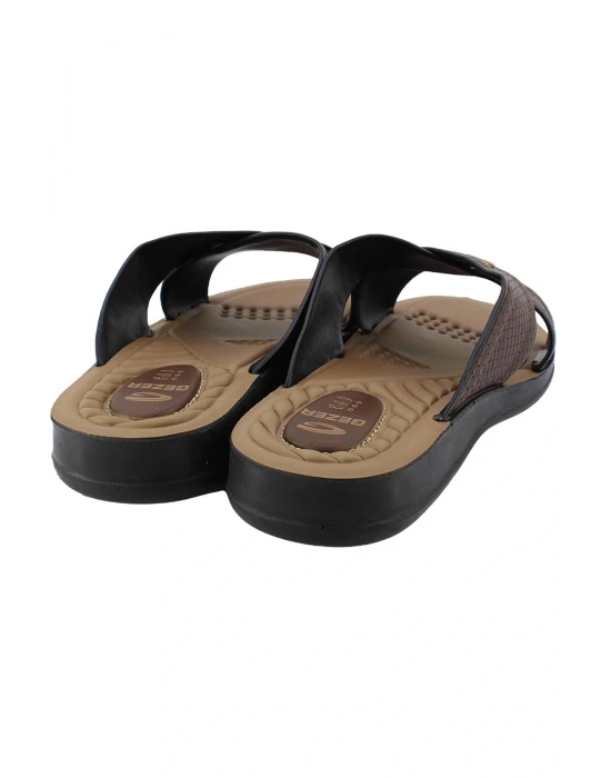 Gezer Erkek Terlik Suni Deri Kahverengi 12598