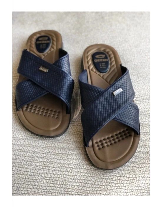 Gezer Erkek Terlik Suni Deri LAcivert 12598