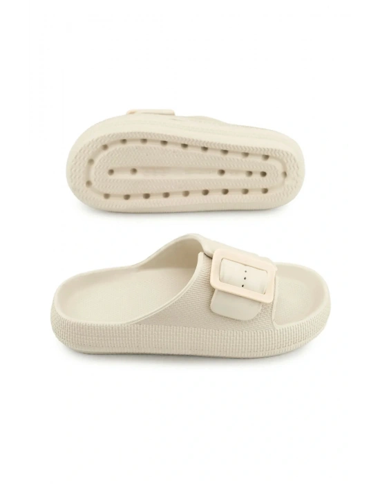 Gezer Kadın Terlik Tek Toka Eva Bej