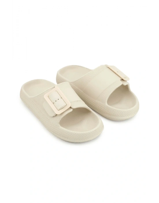 Gezer Kadın Terlik Tek Toka Eva Bej