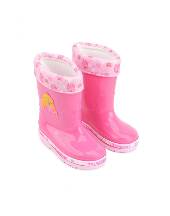 Gezer Kışlık Kız Çocuk Su Geçirmez içi Sıcak Astarlı Fuşya Yağmur Çizme