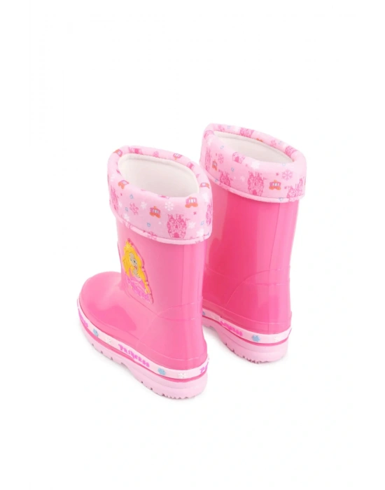 Gezer Kışlık Kız Çocuk Su Geçirmez içi Sıcak Astarlı Fuşya Yağmur Çizme