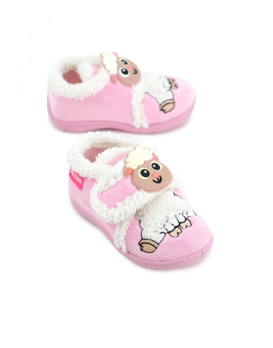 Gezer Kuzu Figürlü Kışlık Yumuşacık Ev Pandufu Pembe