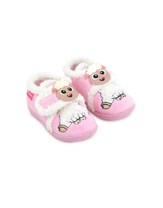 Gezer Kuzu Figürlü Kışlık Yumuşacık Ev Pandufu Pembe