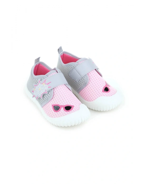 Gezer Yazlık Keten Erkek Çocuk Ayarlanabilir Ayakkabı Gri