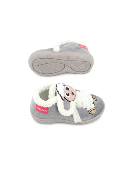 GezerKuzu Figürlü Kışlık Yumuşacık Ev Pandufu Gri