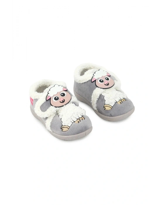 GezerKuzu Figürlü Kışlık Yumuşacık Ev Pandufu Gri