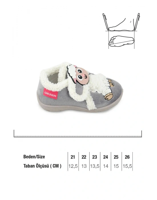 GezerKuzu Figürlü Kışlık Yumuşacık Ev Pandufu Gri