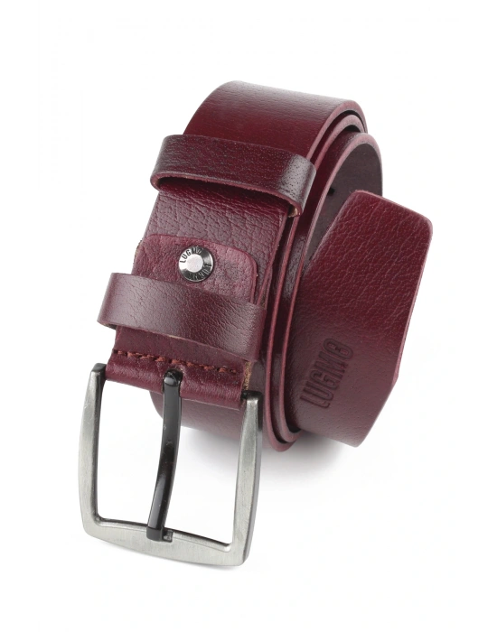 Hakiki 100% Deri Erkek Kemer Bordo 4,5 cm