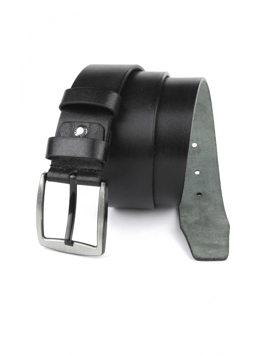 Hakiki Deri Erkek Kemer Extra Yumuşak 4,5 cm Kot Siyah