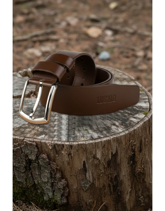 Hakiki Deri Kemer Kahverengi 4,5 cm