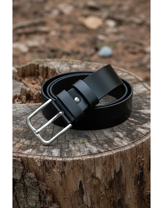 Hakiki Deri Kemer Siyah 4,5 cm