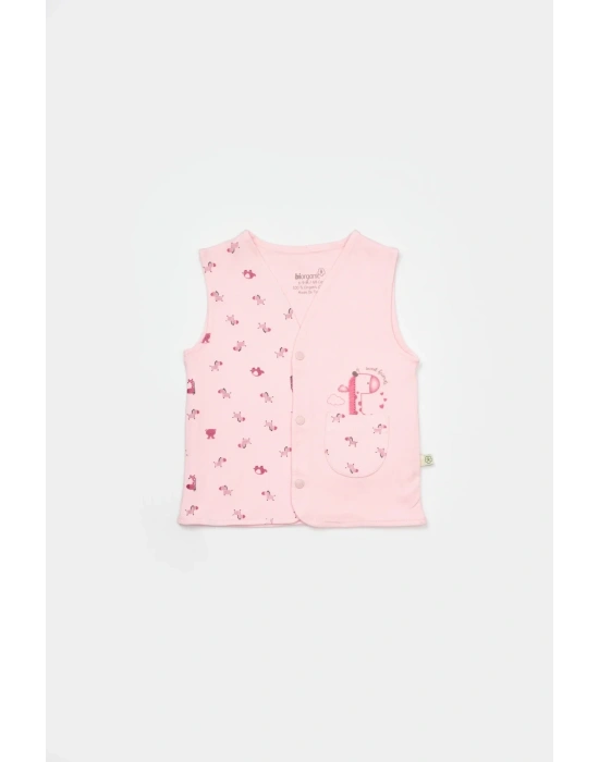 Hayvanlı Pembe Yelek 61503