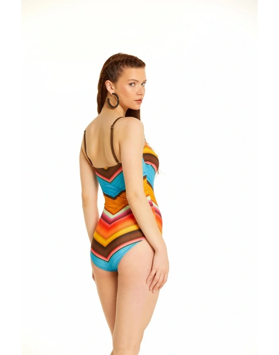 Hızlı Kuruma Korseli Straplez Mayo Desenli