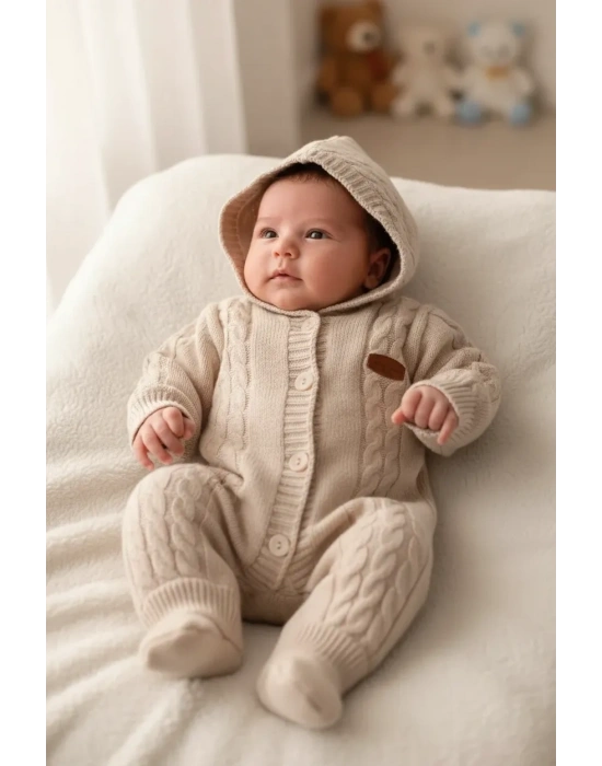 Içi Welsoftlu Triko Kışlık Bebek Tulum 302438