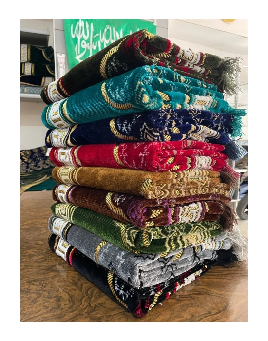 5 Adet Kadife Şipinger Seccade Hac Ve Umre Hediyesi (Karışık Renk ve Desen)