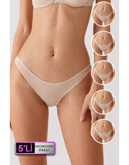 Kadın 5li Ekonomik Paket Ten 2055 Basic Brief Pamuklu Külot