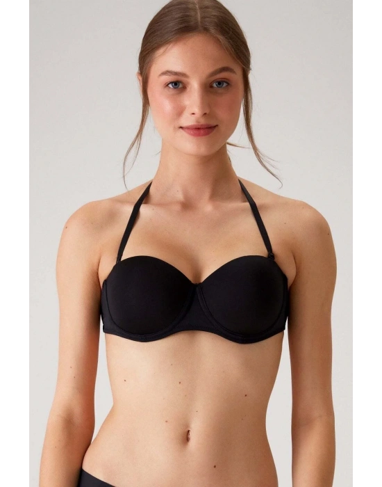 Kadın 6022 Siena Desteksiz Dolgusuz Straplez Multi Function Sütyen Siyah