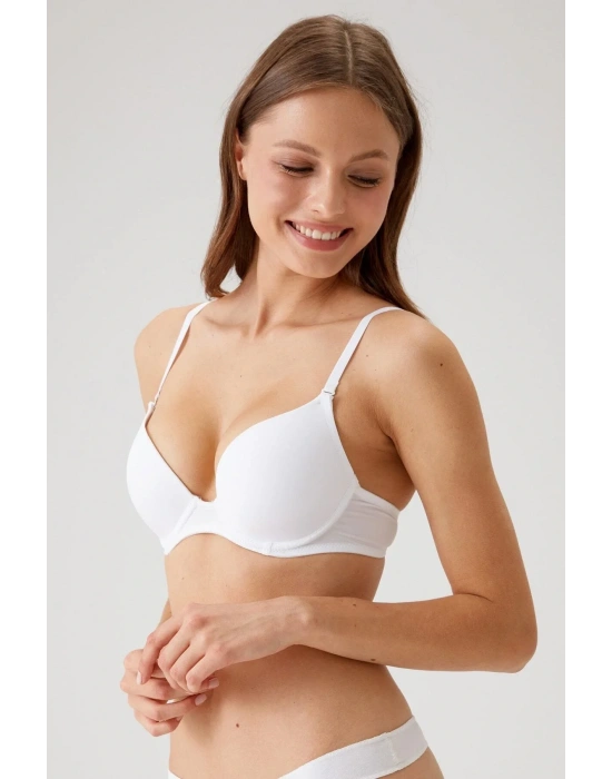 Kadın Beyaz 6101 Rome Balenli Destekli Micro Sütyen(çıkarılabilir Ve Ayarlanabilir Askılı)