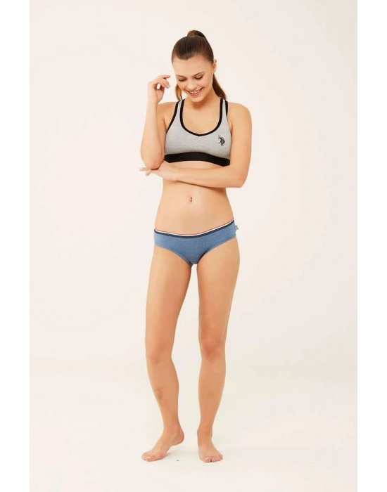 Kadın Beyaz - Mavi Melanj - Gri Melanj 3 Lü Şort