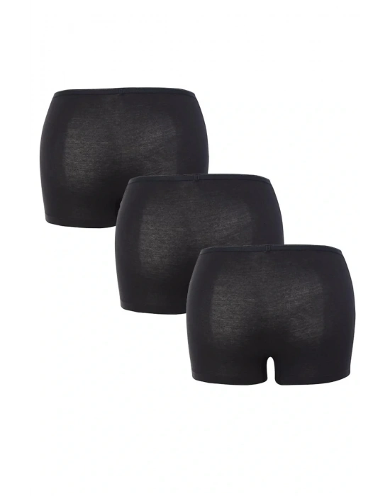 Kadın Boxer 3lü Paket Essential 1571 - Siyah