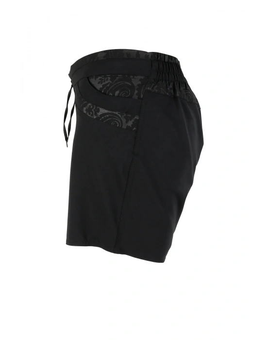 Kadın Deniz Şortu 2 Adet Cepli Pamuklu Su Yitici Özellik Tahriş Etmez Siyah BN-10