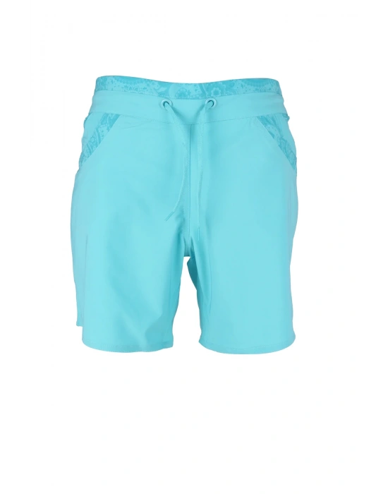 Kadın Deniz Şortu 2 Adet Cepli Pamuklu Su Yitici Özellik Tahriş Etmez Turkuaz BN-10