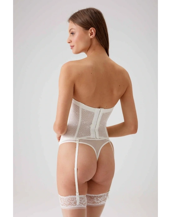 Kadın Ekru 4038 Princess Balenli Desteksiz Büstiyer Takımı