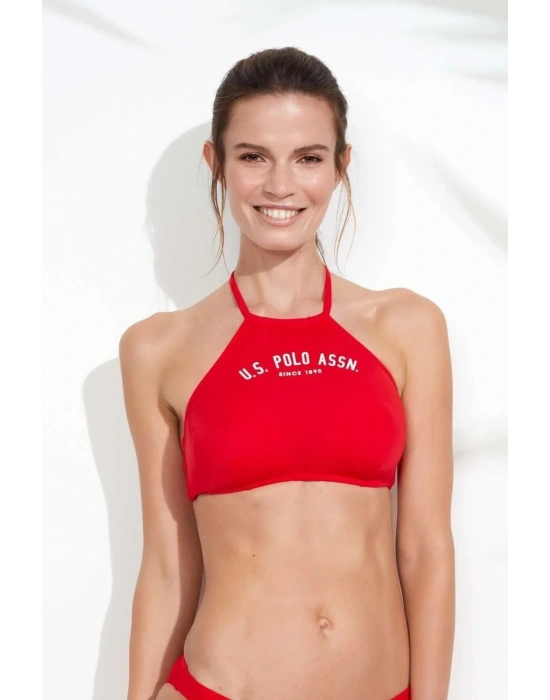 Kadın Kırmızı Halter Bikini Üst