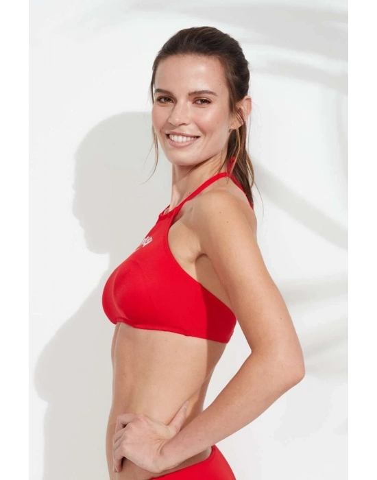 Kadın Kırmızı Halter Bikini Üst