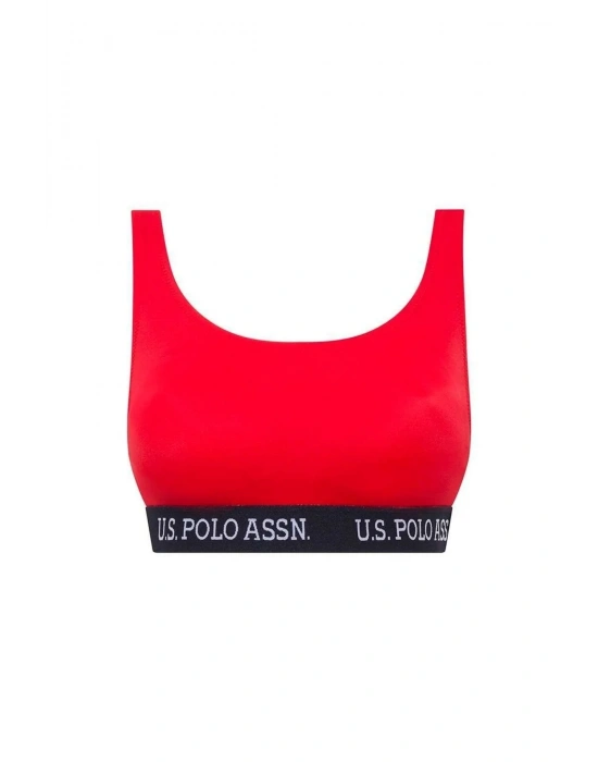 Kadın Kırmızı U Yaka Bralet Bikini Üst